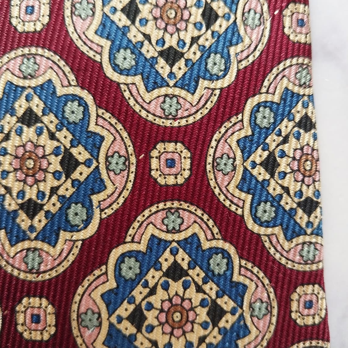 폴로 랄프 로렌 실크 와인 패턴 넥타이 8.9cm A등급 K2074 상품이미지3