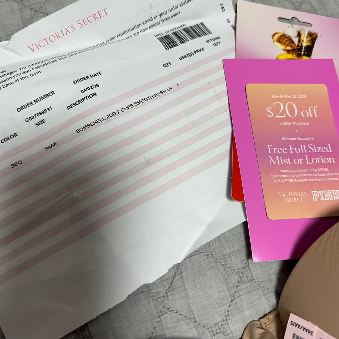 빅토리아시크릿 밤쉘 브라 34AA 상품이미지4