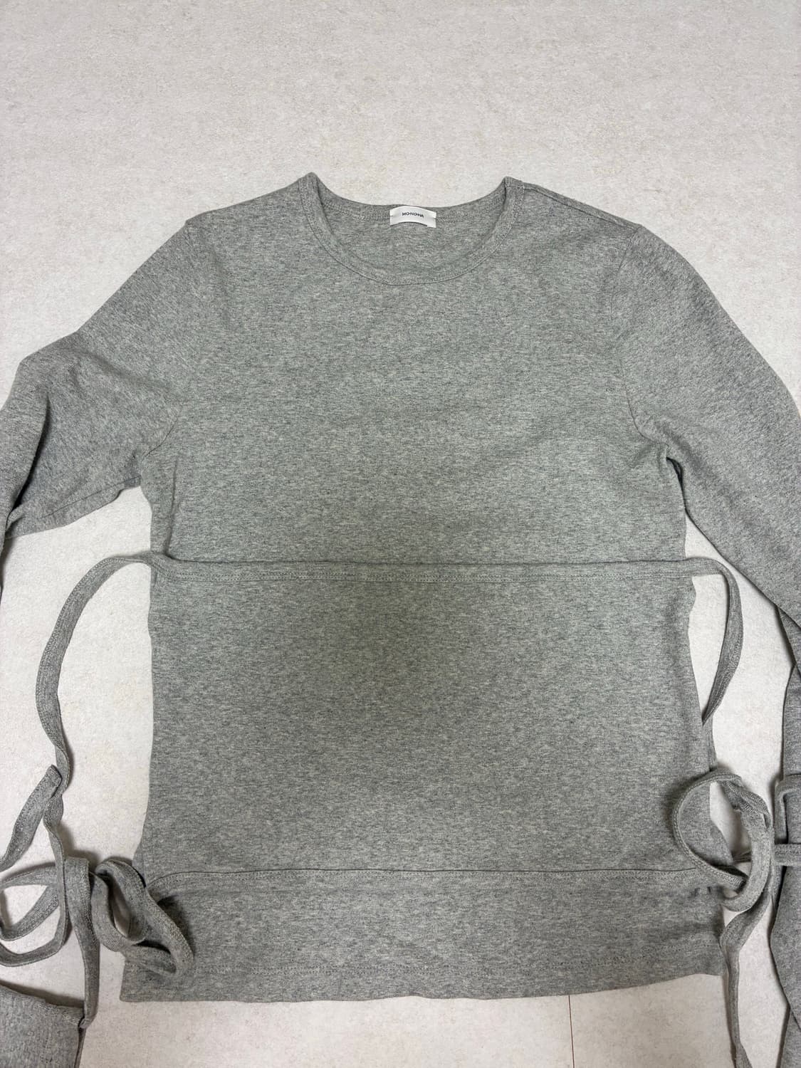 모노하 Drawstring t-shirt 그레이 색상 상품이미지1