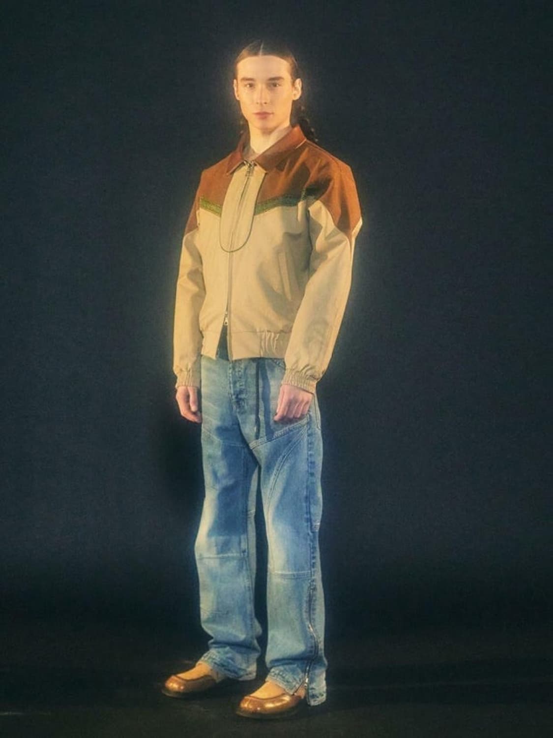 앤더슨벨 워시드 블루 지퍼 와이드진 apa522m 33 상품이미지1