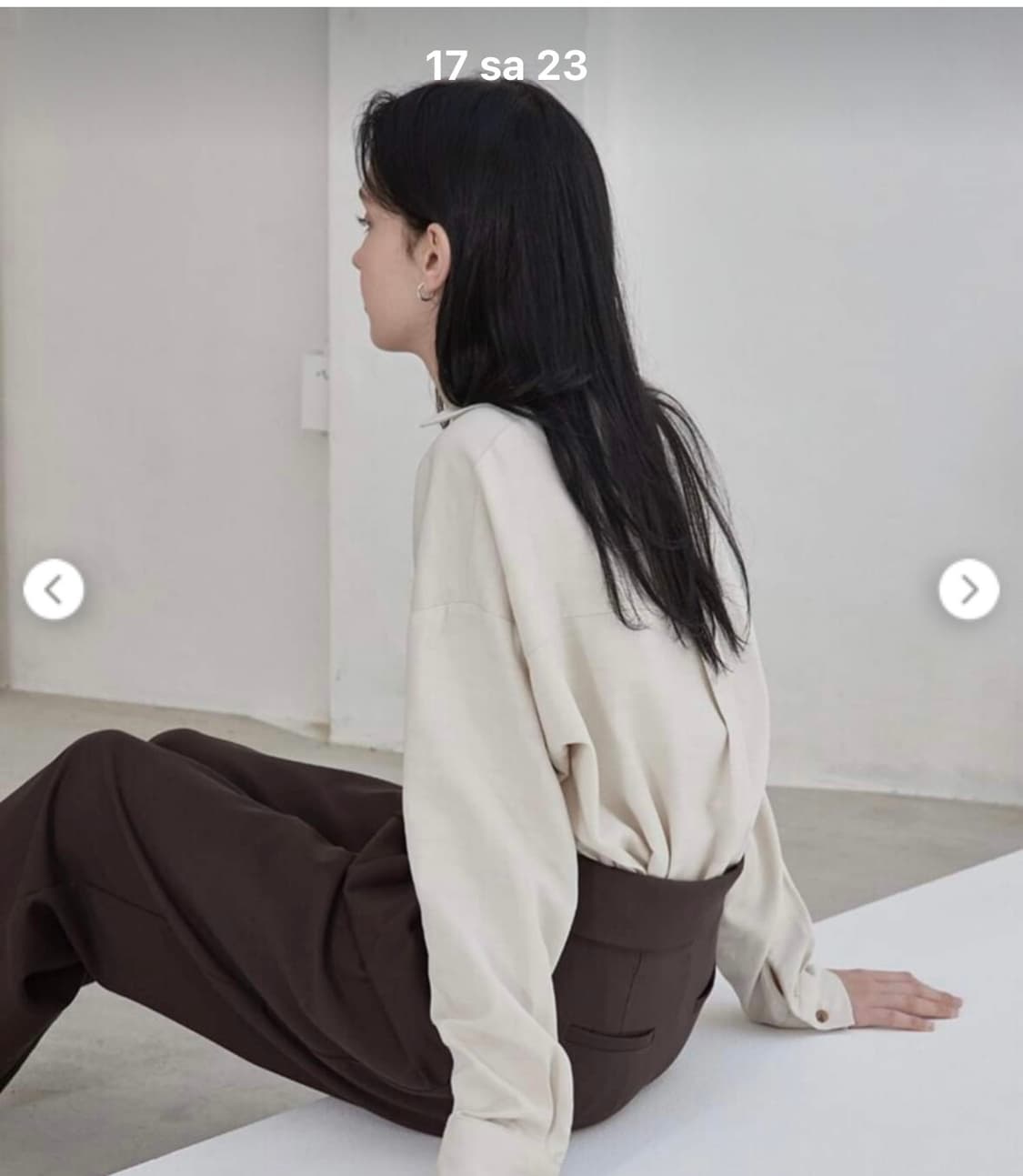 아무르무아루 허리 랩 핀턱 브라운 슬랙스 상품이미지3
