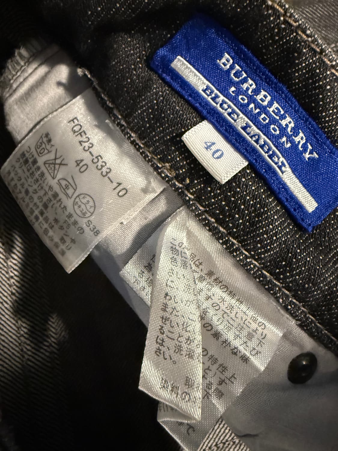 버버리 블루라벨 여성 데님 팬츠 슬림 워싱 40 상품이미지5