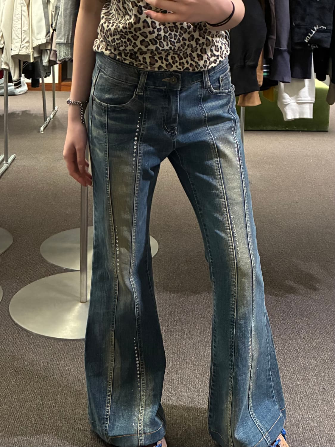 28)Jaba Jeans 빈티지 여성 비즈 디테일 부츠컷 데님팬츠 상품이미지3