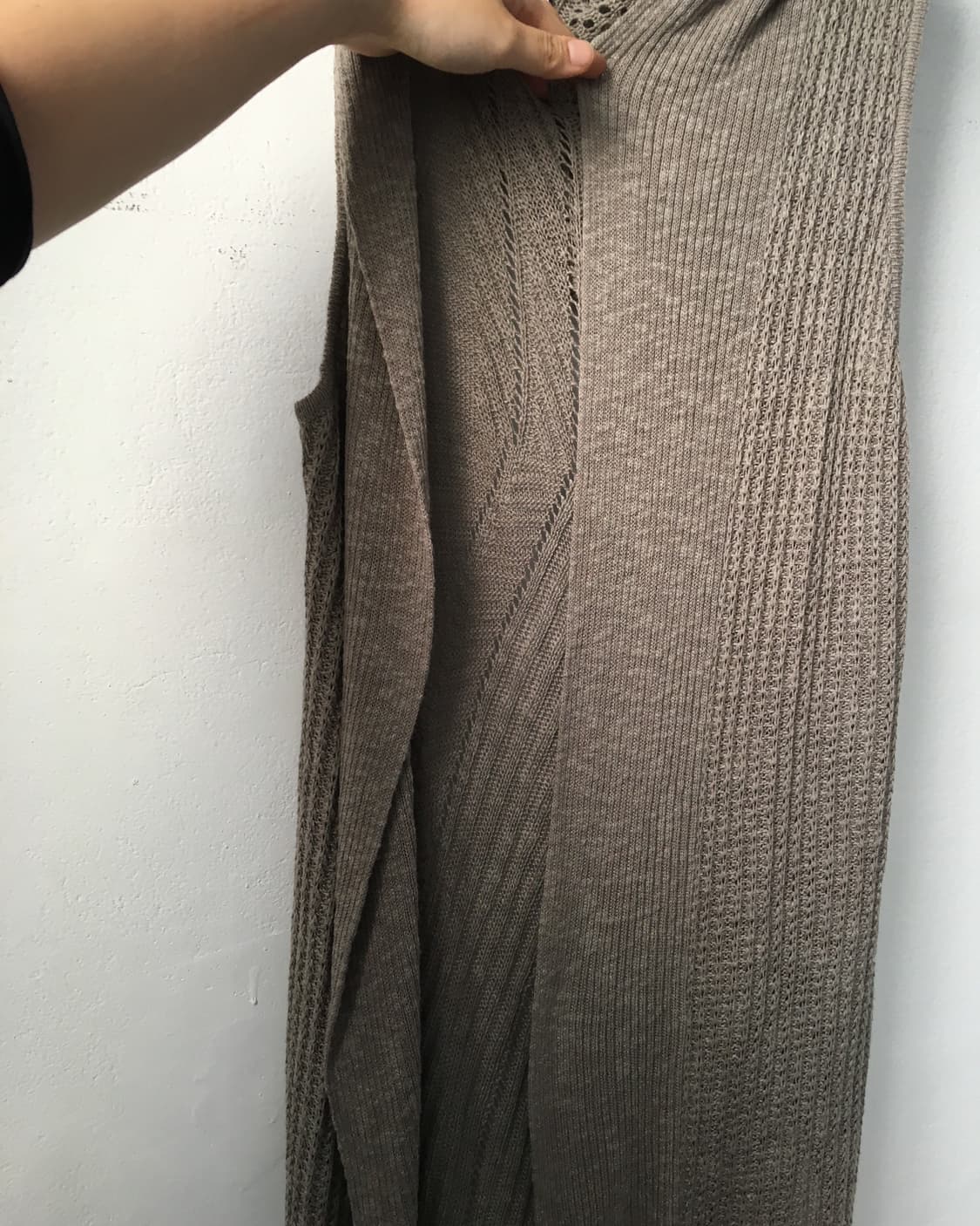 Drape knit hood open cardigan 상품이미지5