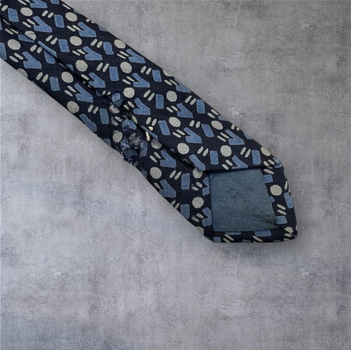 크리스찬 디올 Christian Dior 네이비 패턴 실크 넥타이 상품이미지5