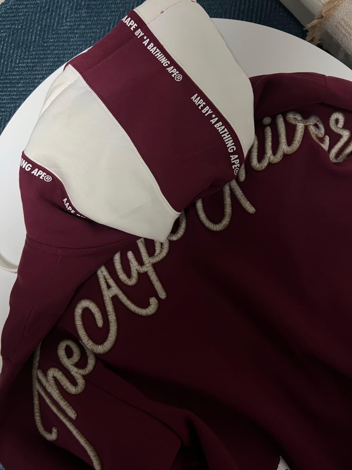 에이프 후드 스타디움 자켓 버건디 s 상품이미지5