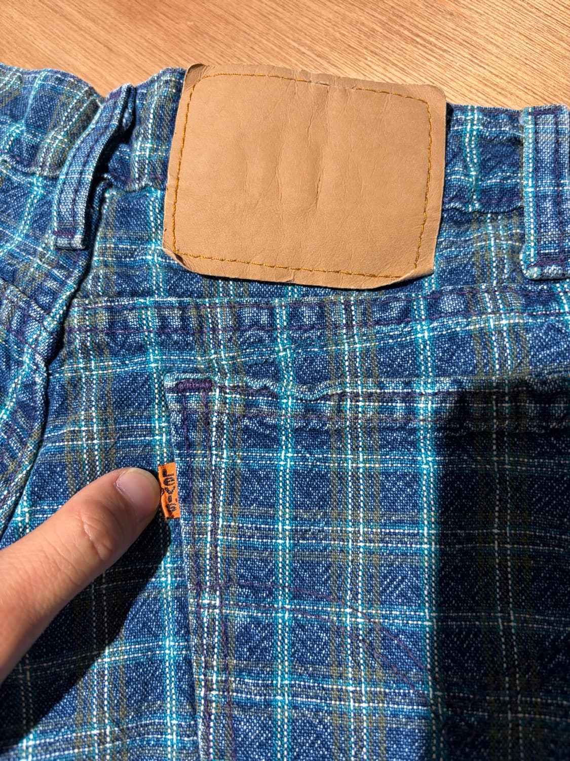 32) Levi’s 인디고 체크 와이드 데님 쇼츠 상품이미지8