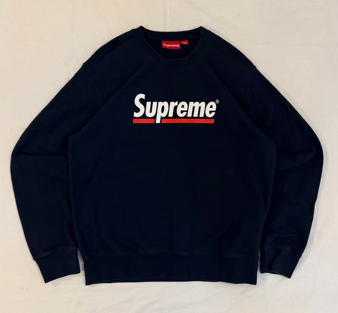 20SS 슈프림 언더라인 크루넥 맨투맨 네이비 상품이미지1