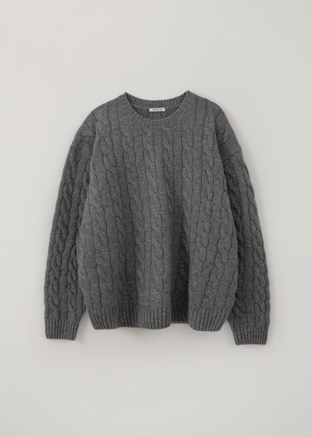 (3) 블랭크룸 울 케이블 니트 멜란지 그레이 상품이미지1