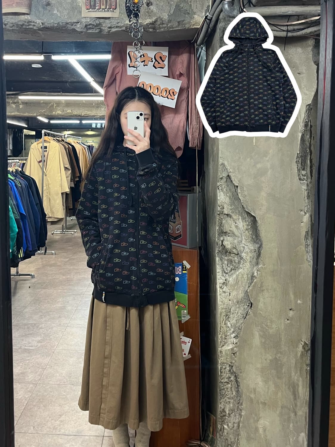 아디다스 슈즈 패턴 후드집업 블랙 105 #csz3239 상품이미지1