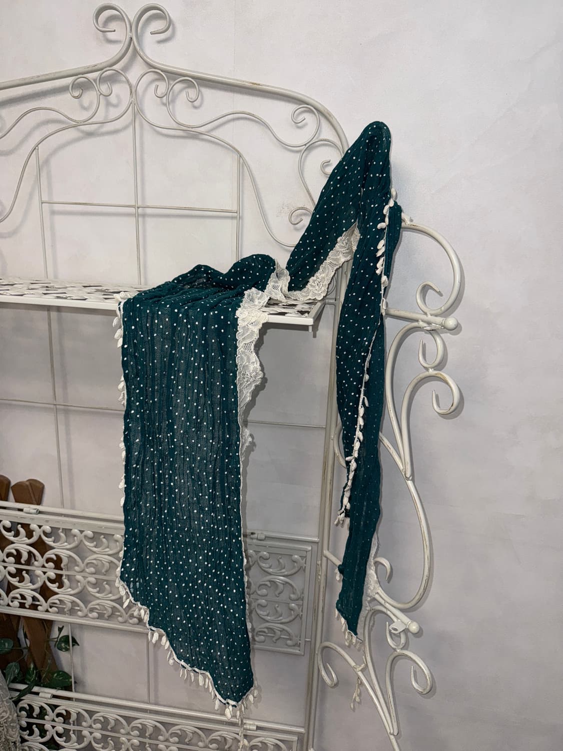 Mint white dot lace scarf  상품이미지2