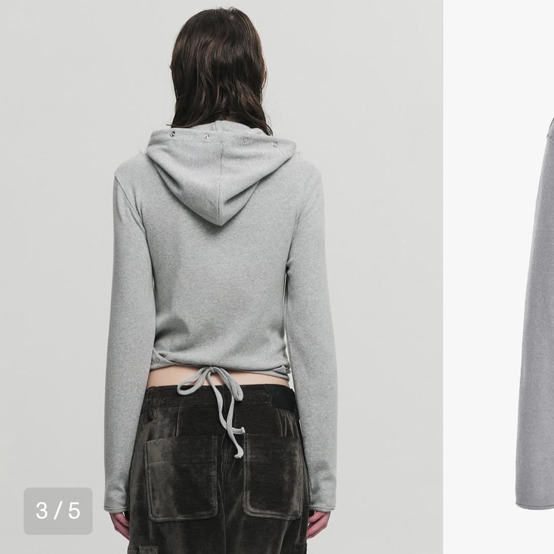 세릭 랩 후드 가디건 그레이 상품이미지3