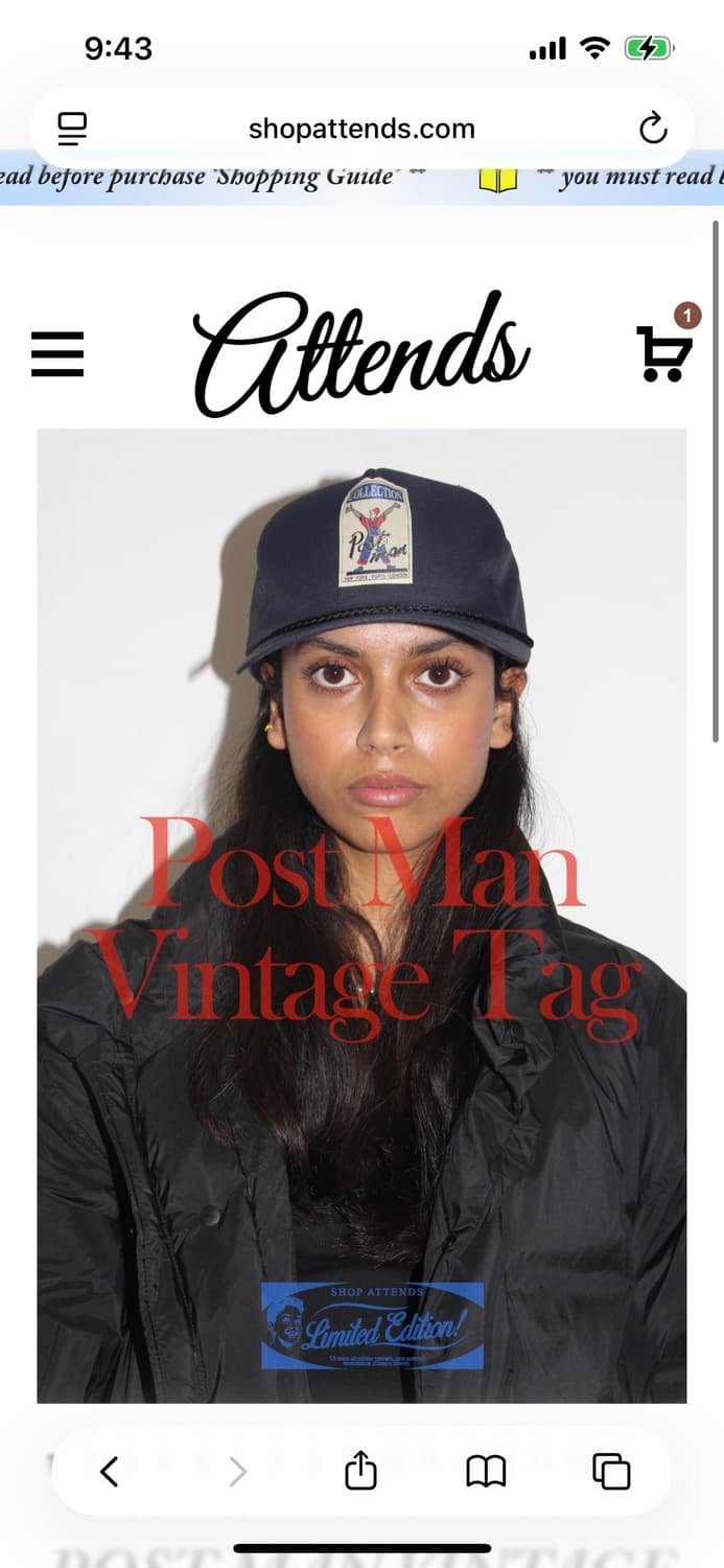 샵어텐즈 postman vintage cap 상품이미지1