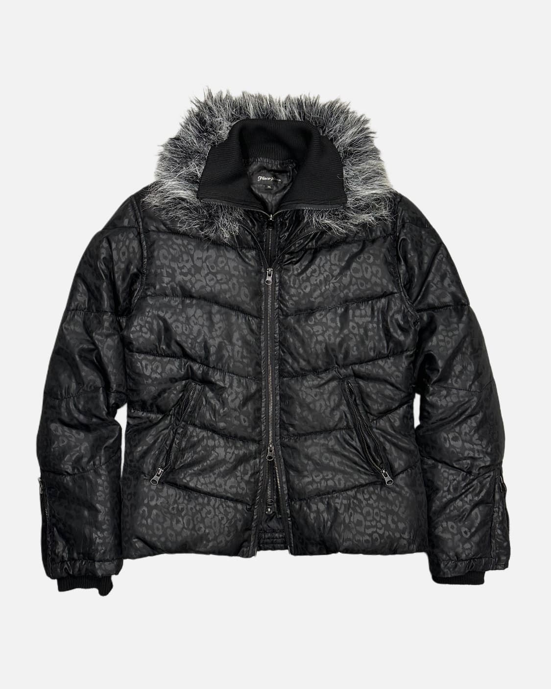 leopard pattern layered padded jacket 상품이미지1