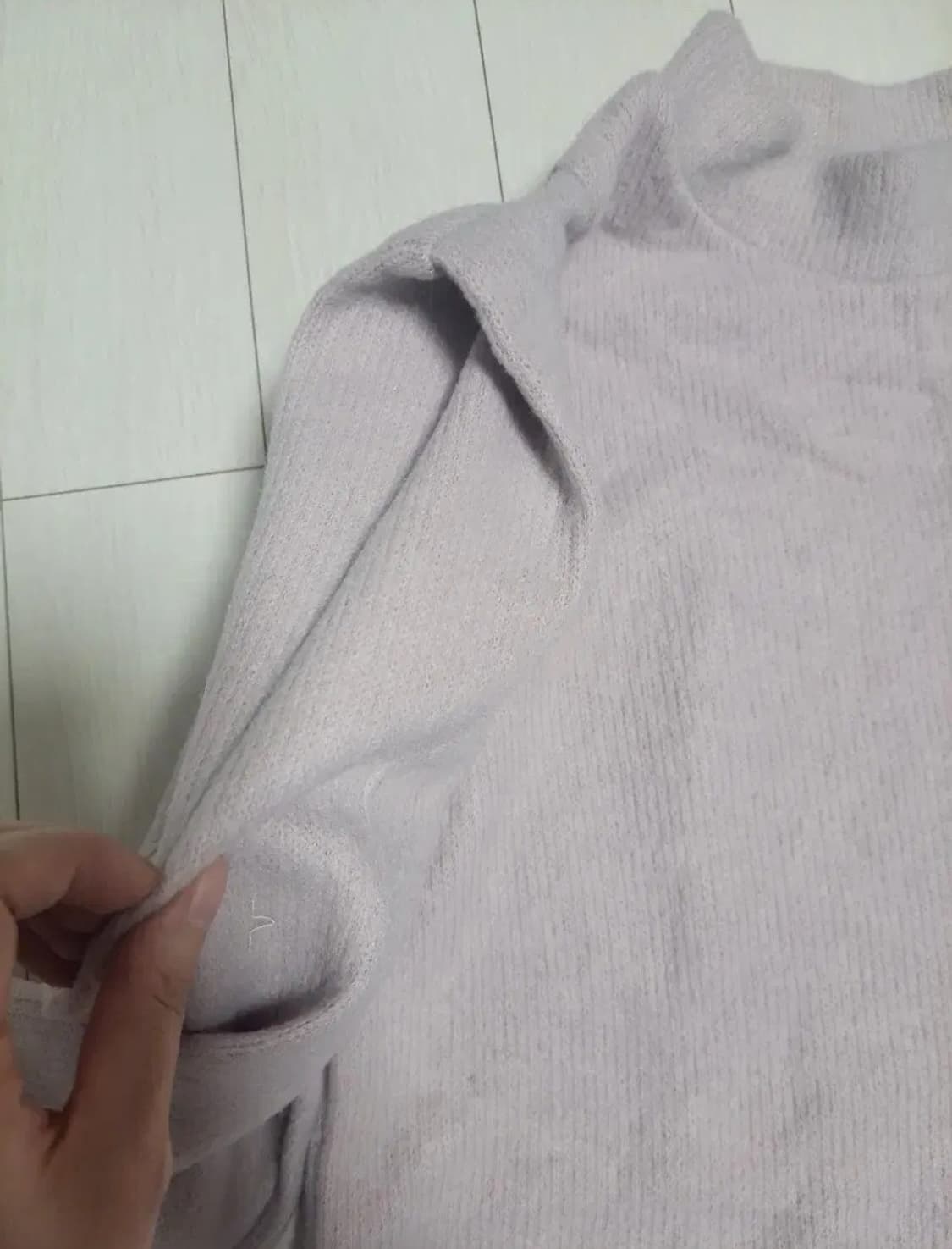 급처새상품!바닐라비 라벤더 어깨셔링니트티셔츠 리즈리사st레니본st샤틴st 상품이미지5