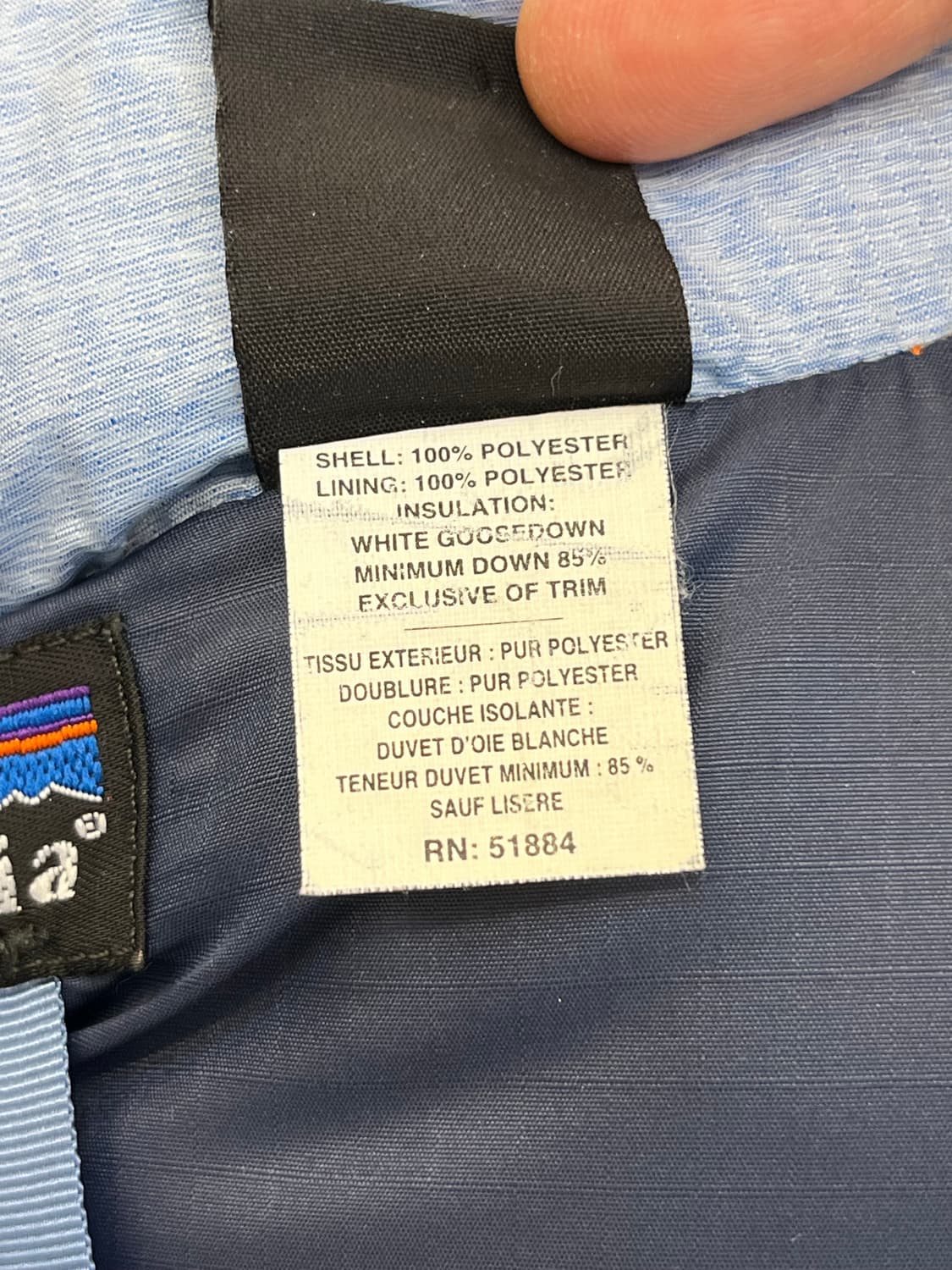 파타고니아 구스다운 푸퍼 베스트 스카이블루 상품이미지9