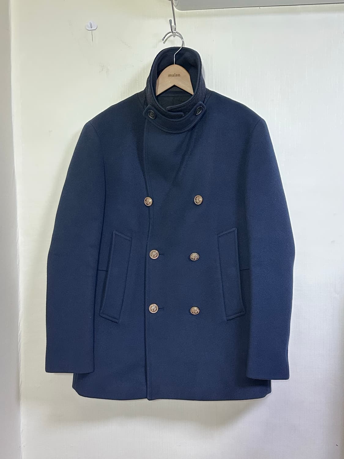 타임옴므 캐시미어블렌드 금장 더블코트 피코트105/네이비 알렉산더코트 상품이미지1