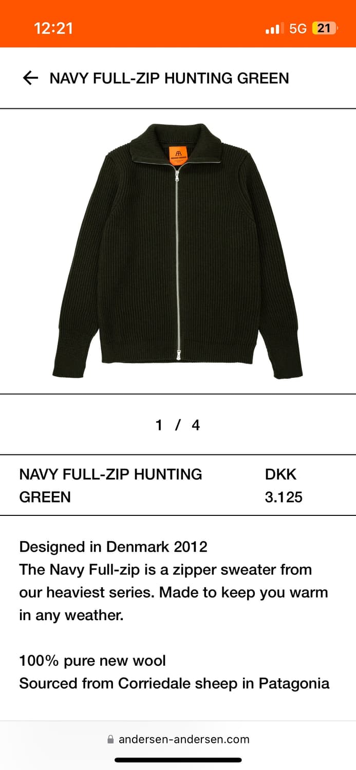 안데르센안데르센 NAVY FULL-ZIP HUNTING GREEN 상품이미지2