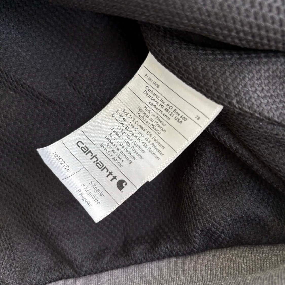 칼하트 그레이 써멀 헤비웨이트 후드집업 희귀져지(S) 상품이미지5