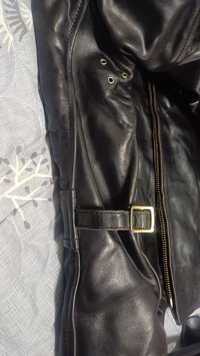 에어로레더 하프벨트 38 별주라벨 호스하이드 말가죽자켓 아메카지워크웨어 상품이미지5