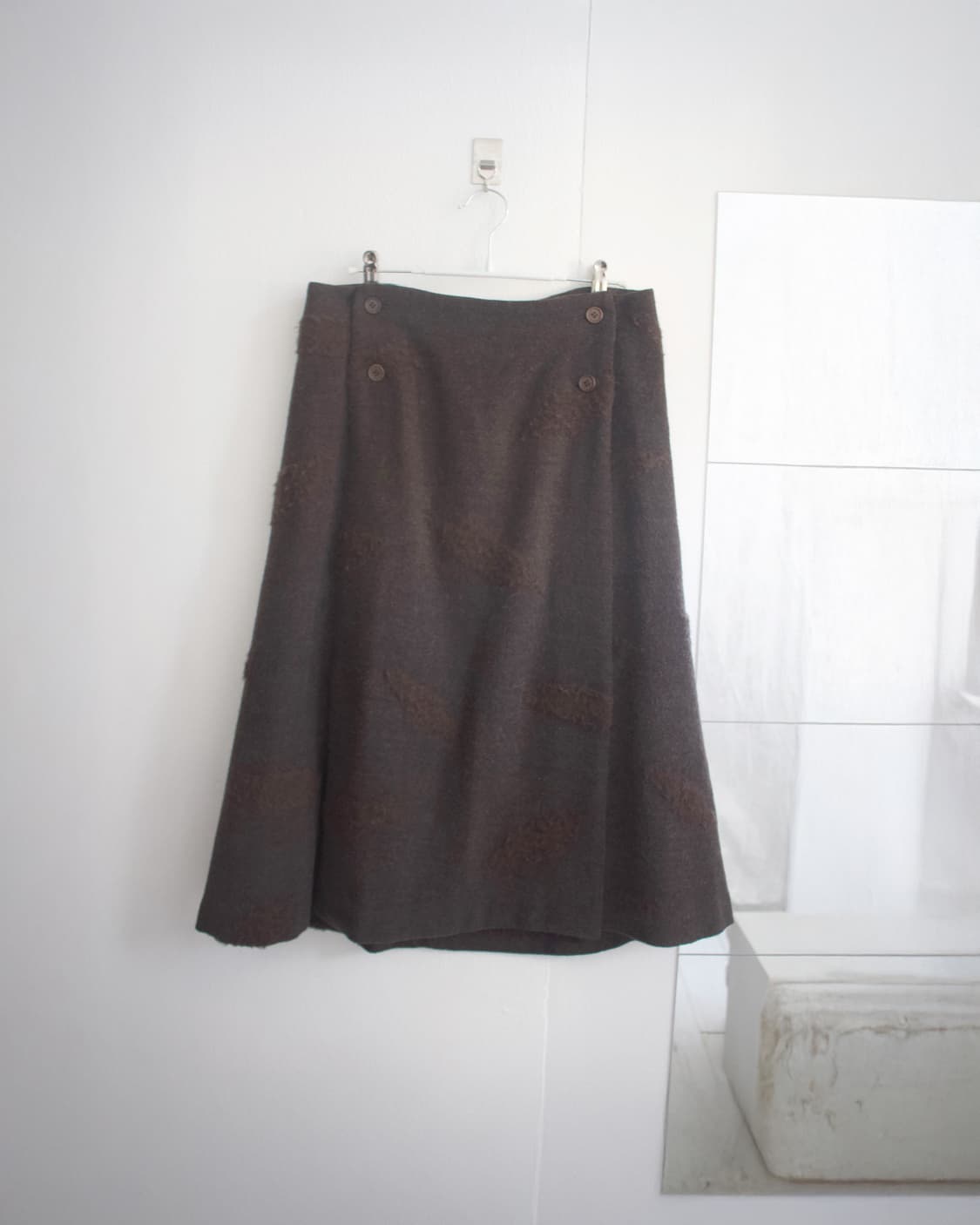 issey miyake leaf pattern wool skirt 상품이미지1