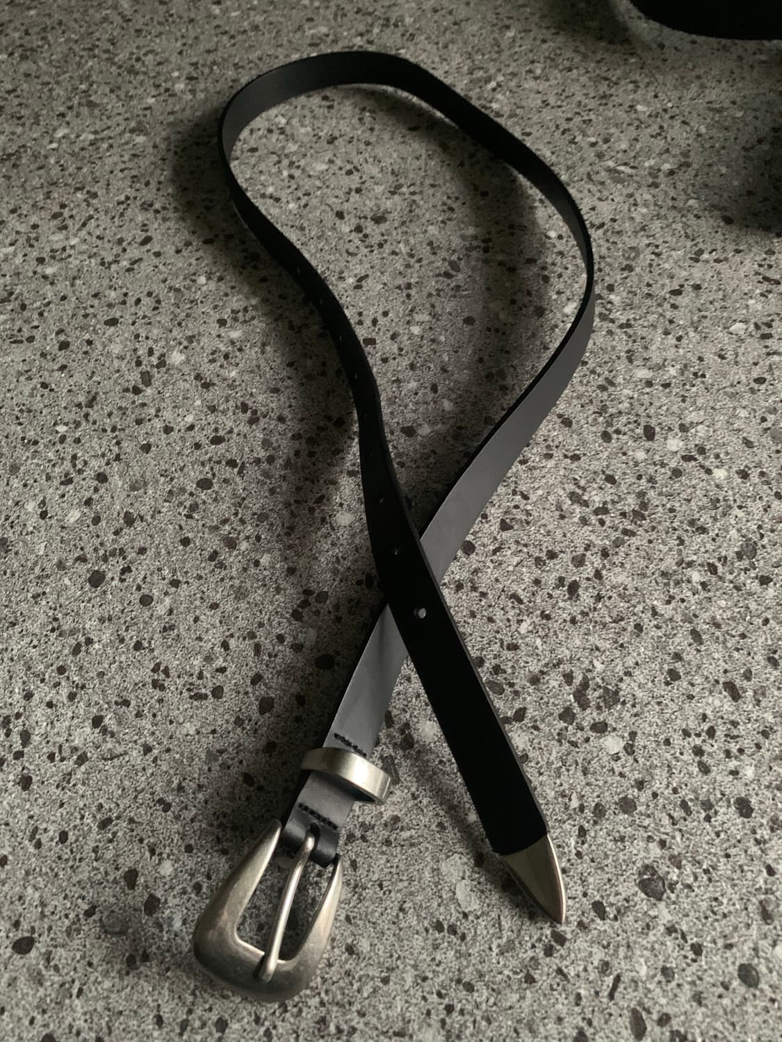 도프제이슨 심플 웨스턴 하드레더 벨트 상품이미지4