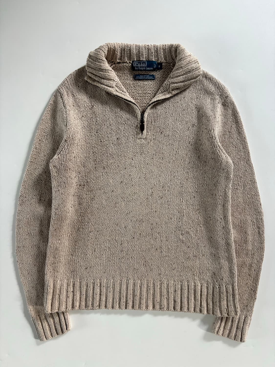 Polo 폴로 랄프로렌 베이지 컬러 엘보우 패치 혼방 니트 상품이미지4