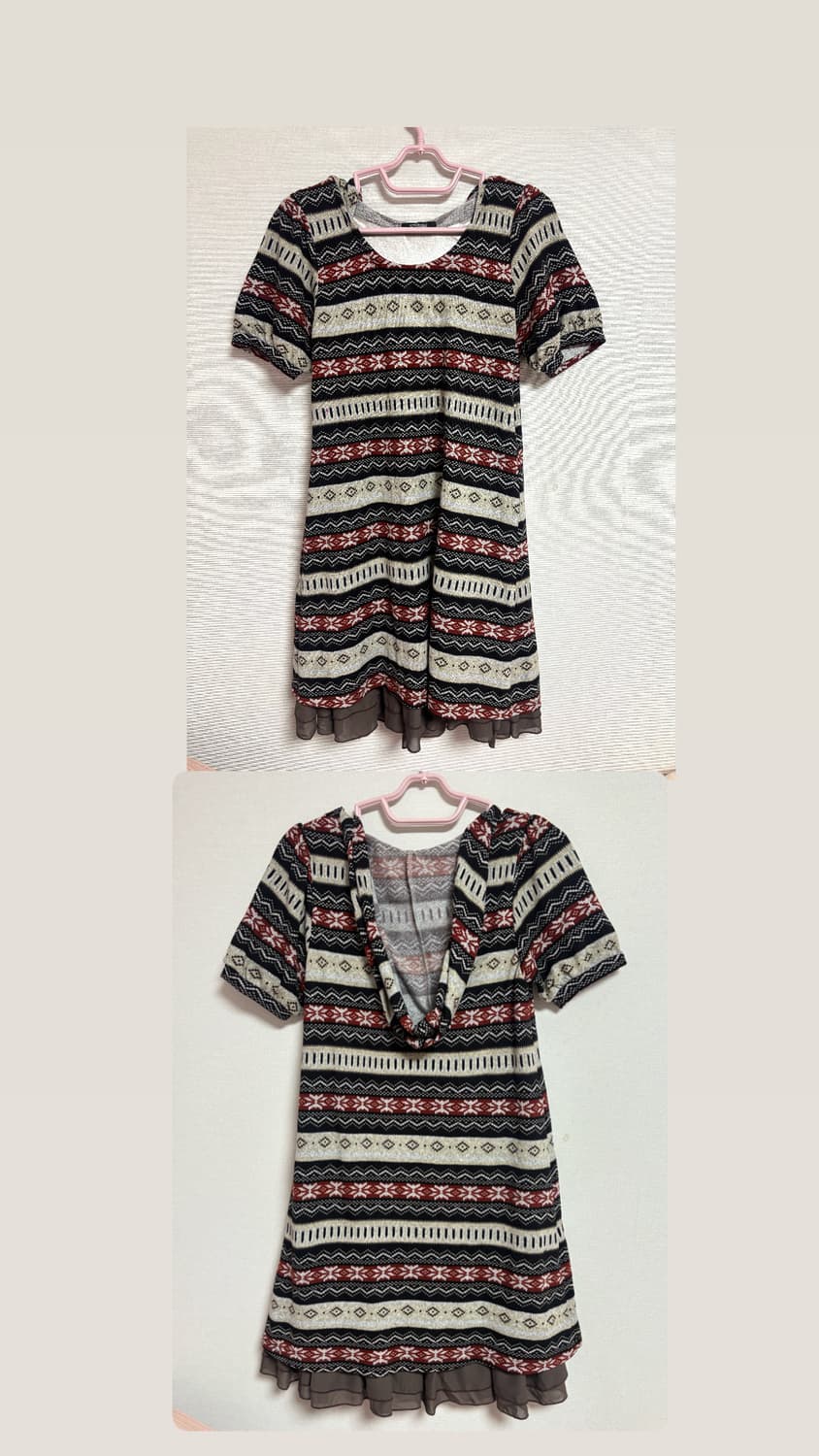 빈티지 노르딕 후드 원피스 상품이미지1