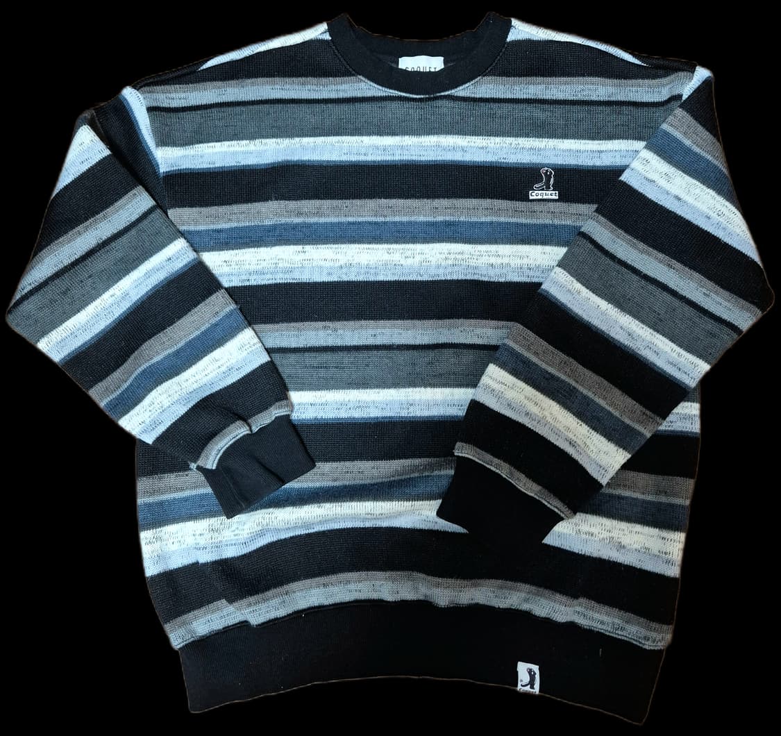 코케트 [레서팬다] 실루엣 로고 니트 스웨트셔츠 차콜 [오버핏] 21VE 상품이미지5