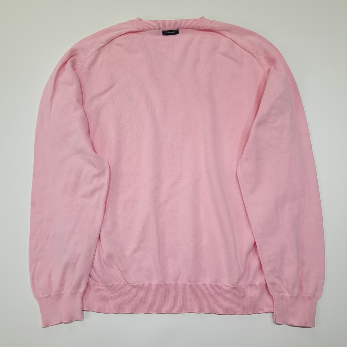 CL265 L 노티카 00s 말레이시아판 코튼 브이넥 핑크 니트 스웨터 상품이미지6