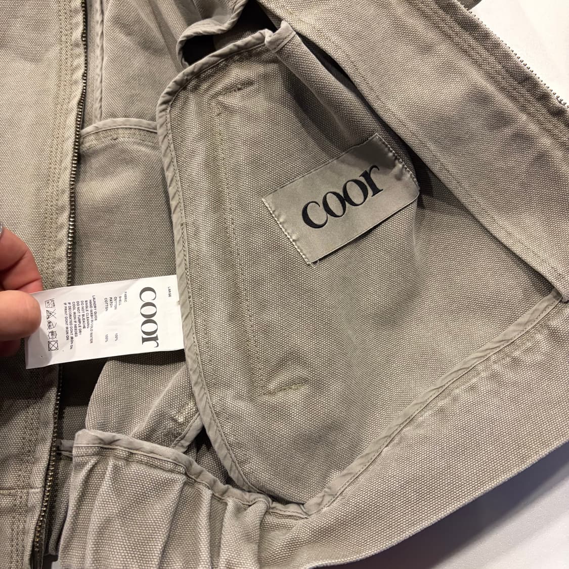 [L] 쿠어 오버다잉 패이티드 코듀로이 카라 데미지 워크 자켓 C395 상품이미지8