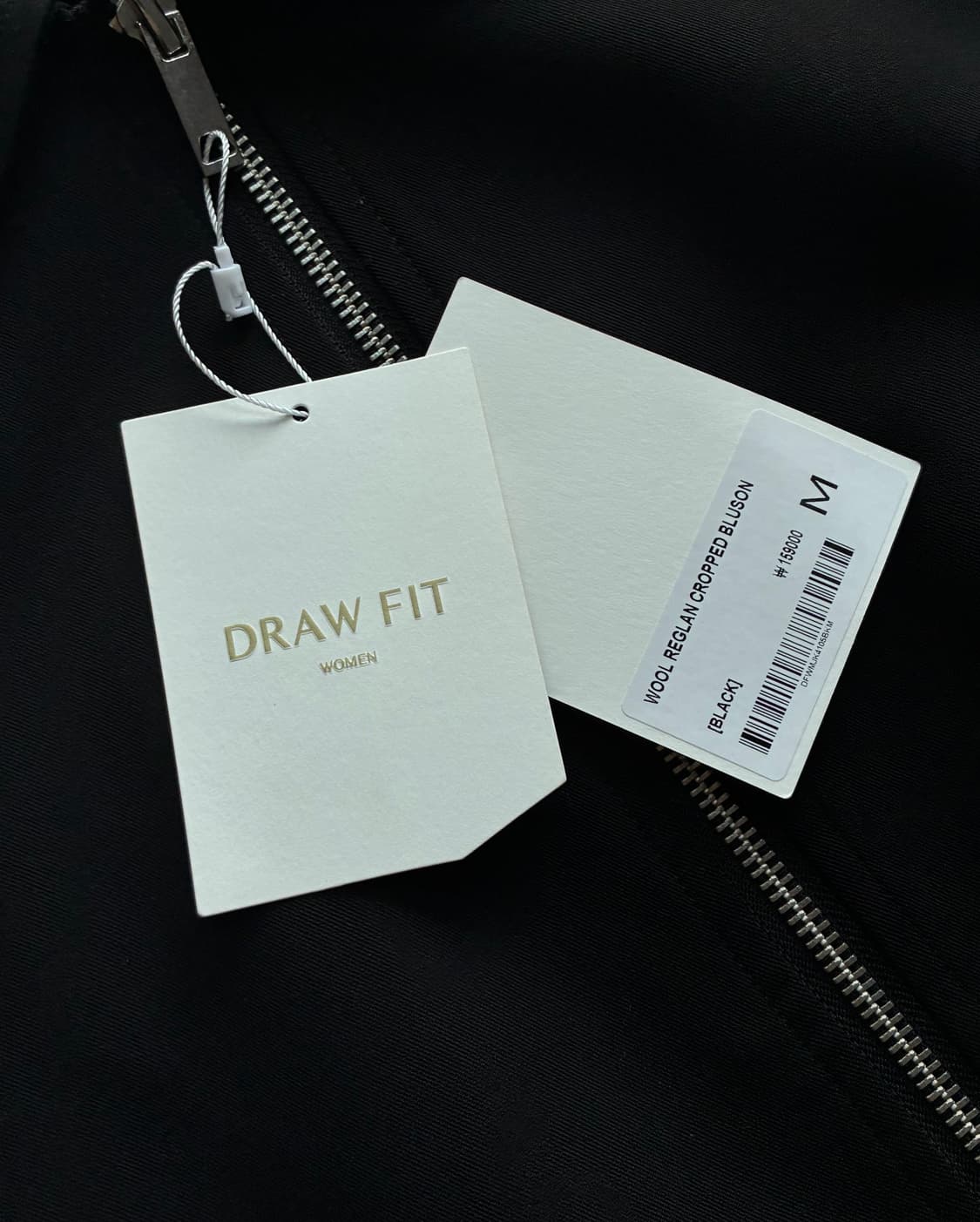 (새상품)(M) 드로우핏 우먼 울 레글런 크롭 블루종 자켓 [BLACK] 상품이미지8