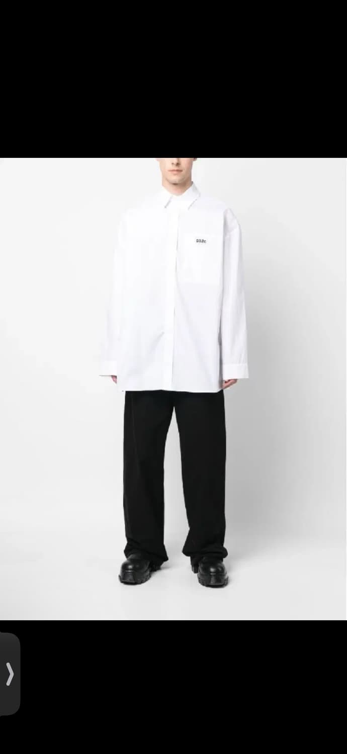 032C 백프린트 로고 포켓 셔츠 화이트 M 상품이미지2
