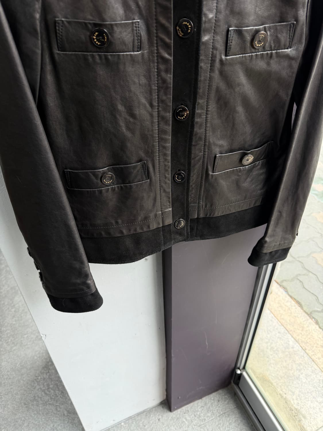 55/ 산드로 램스킨 스웨이드 블렌딩 레더 자켓 상품이미지4