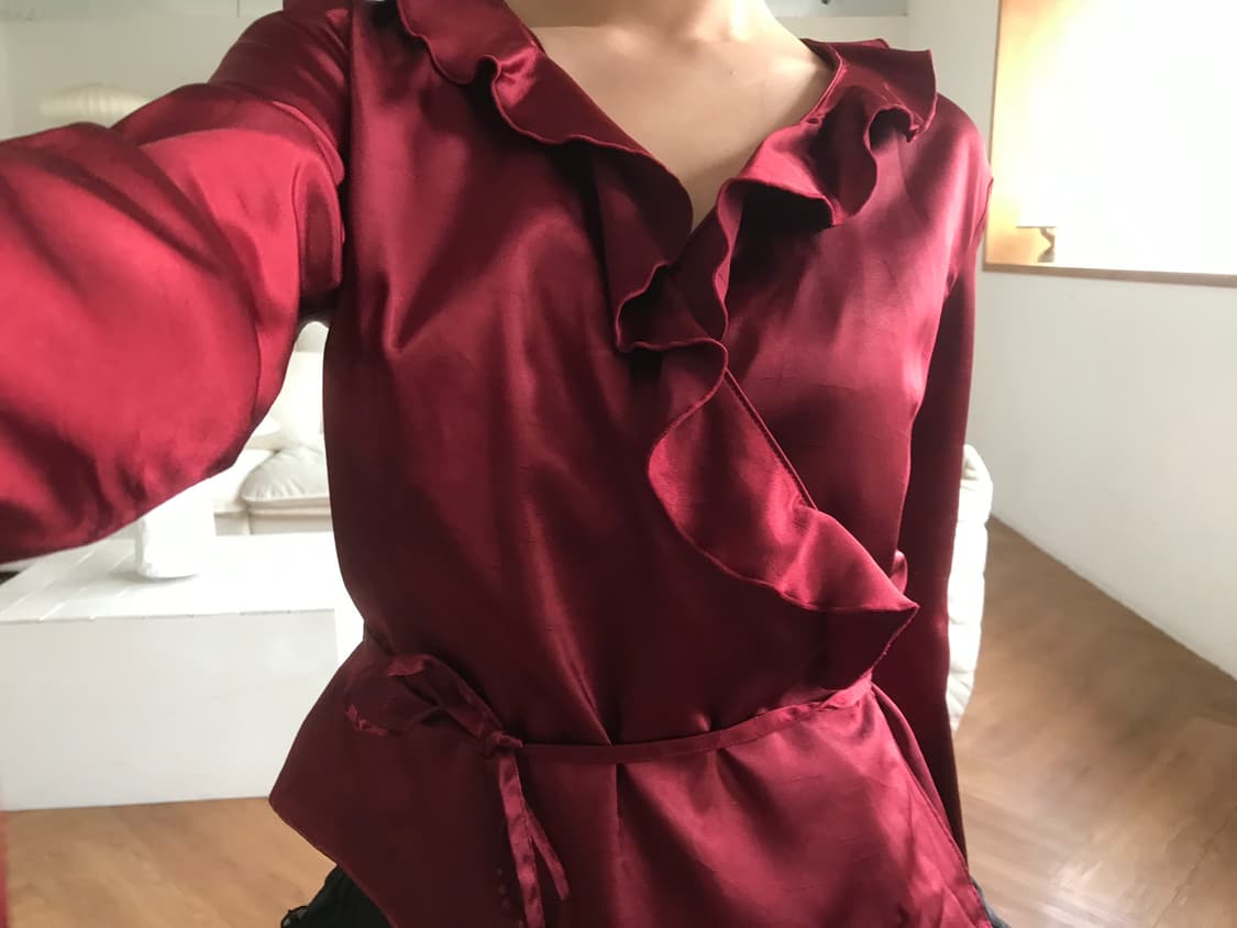 vintage wrap frill blouse 상품이미지6