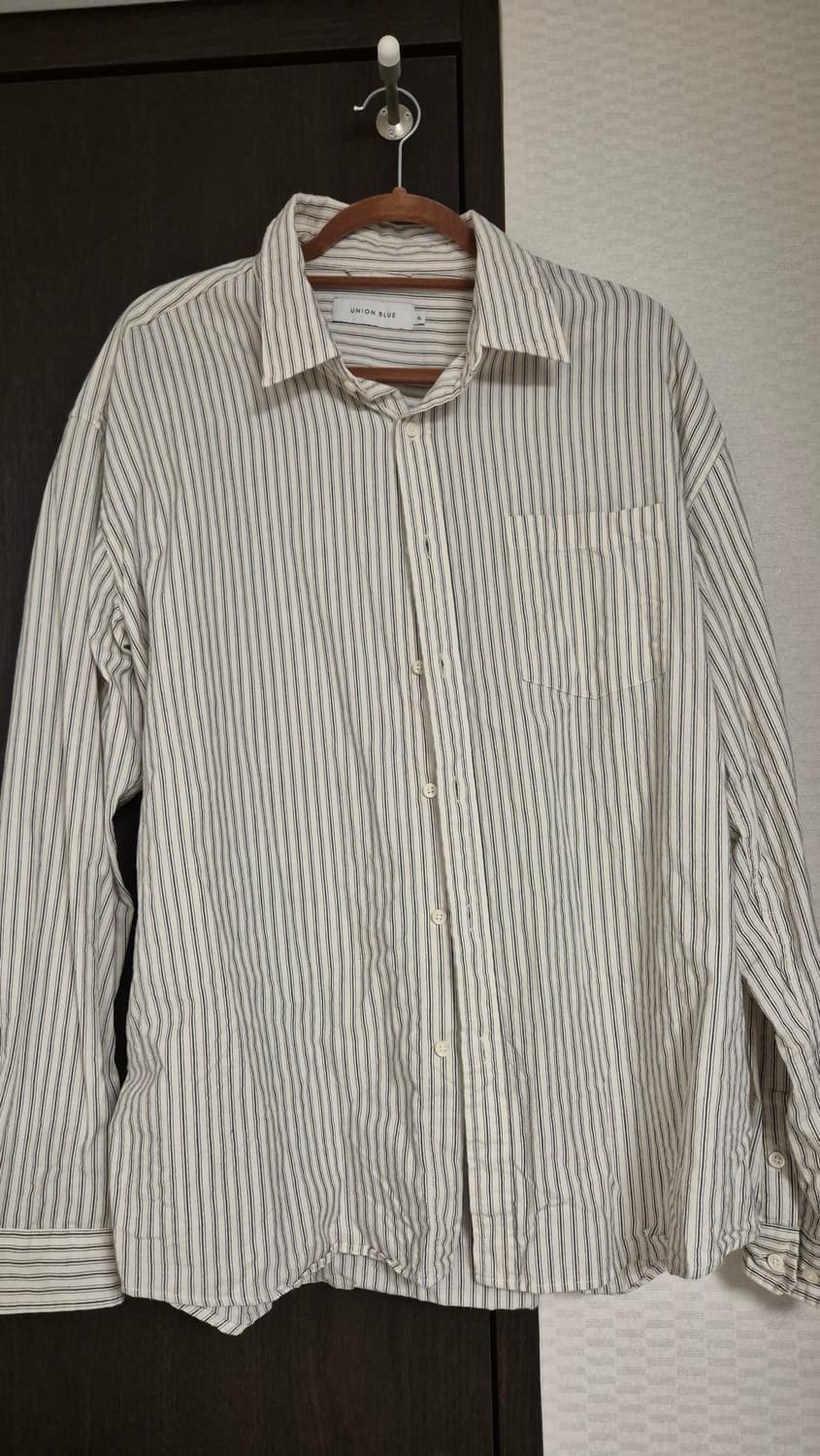 유니온블루 에디터 스트라이프 셔츠 블랙 XL 상품이미지1