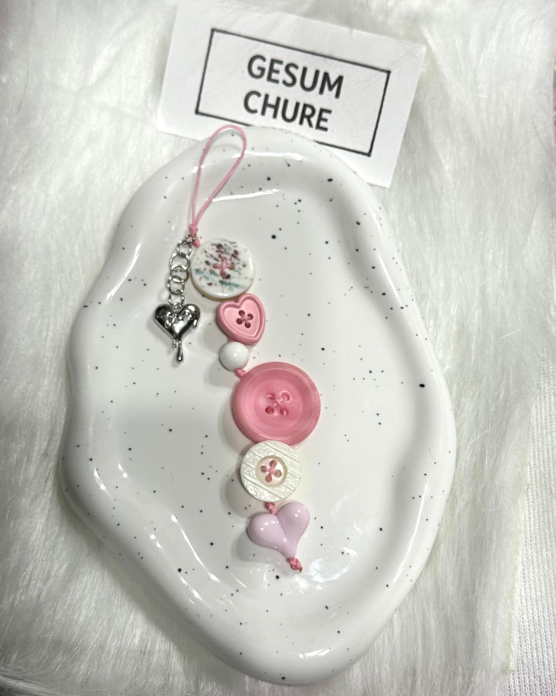 gesumchure 핑크 버튼 하트 스트랩 상품이미지1