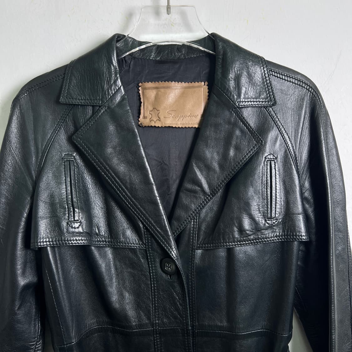 VTG 빈티지 블랙 양가죽 트렌치 코트  상품이미지4