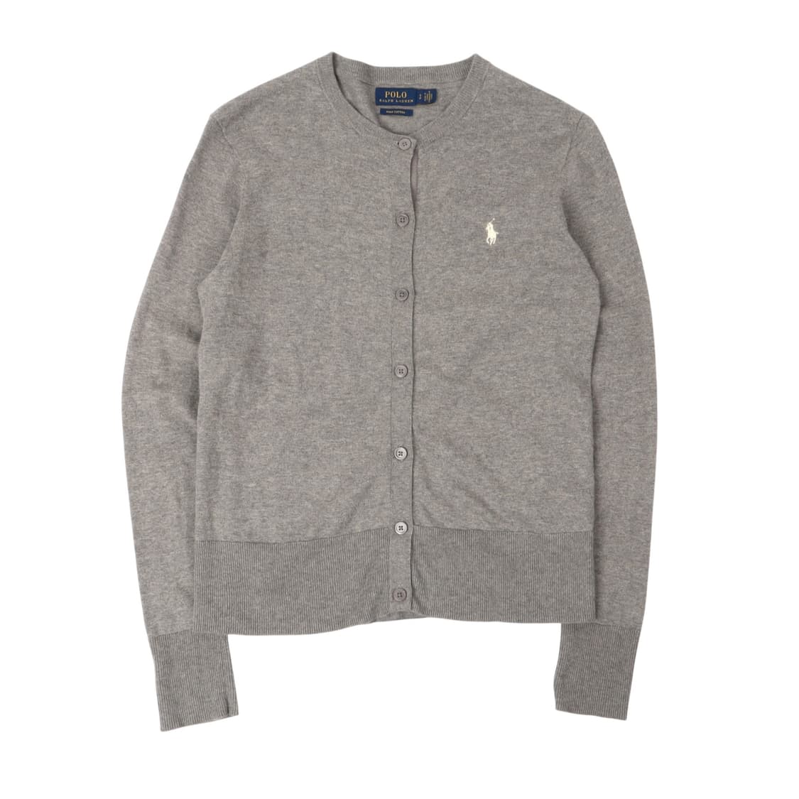 폴로 랄프로렌 그레이 피마코튼 라운드 가디건 상품이미지1