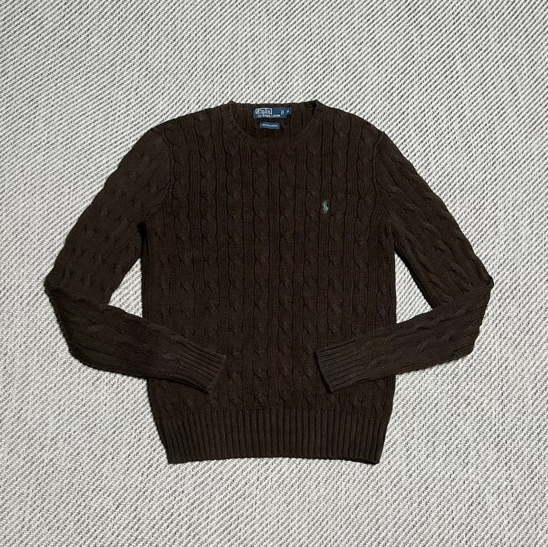 [M] Polo 폴로 랄프로렌 브라운 케이블 라운드 니트 상품이미지1