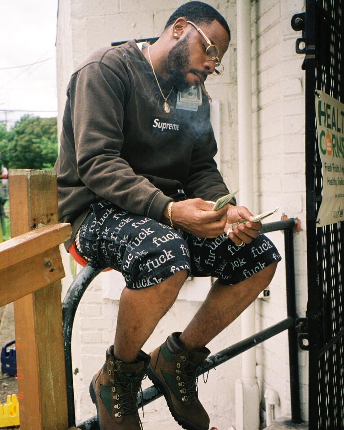 슈프림 브라운 박스로고 크루넥 2004 상품이미지9