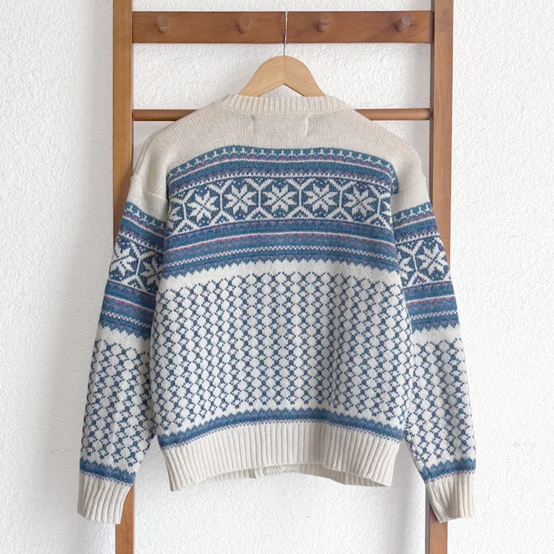 노르딕 블루 패턴 니트 가디건 상품이미지8