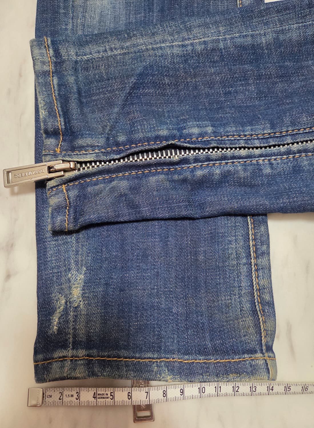 디스퀘어드 레더 바이크 데님팬츠 상품이미지5