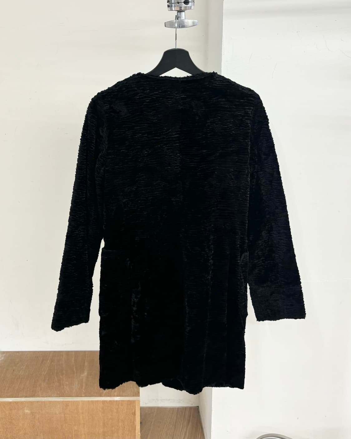 랄프 로렌 블랙 인조 페르시안 램 퍼 칼라리스 롱 원피스 상품이미지6