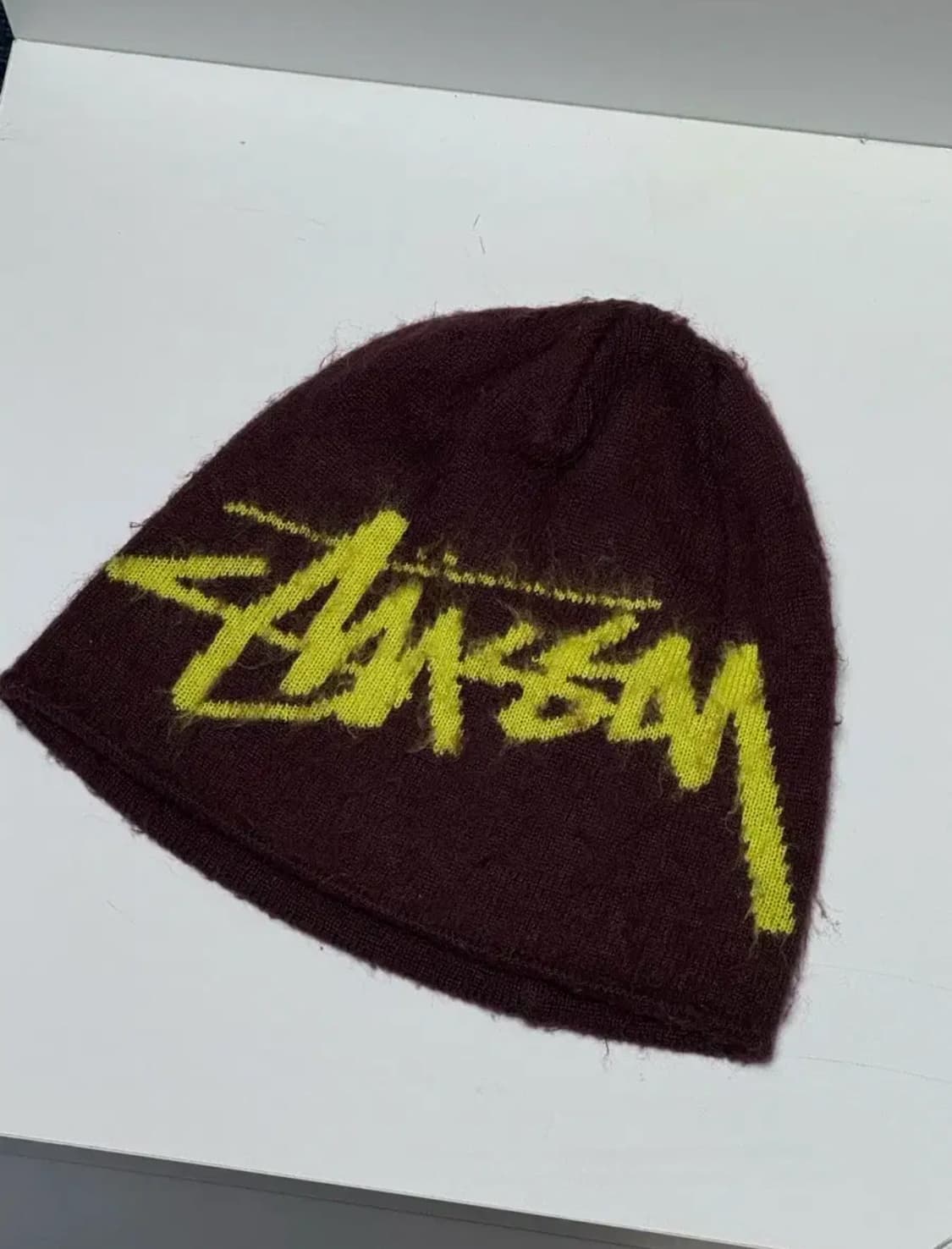 스투시 브러쉬드 아웃 스탁 스컬캡 비니 에그플랜트 상품이미지1