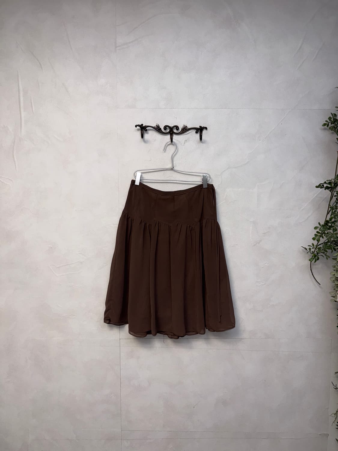 LINE brown dot ribbon sheer setup 상품이미지7