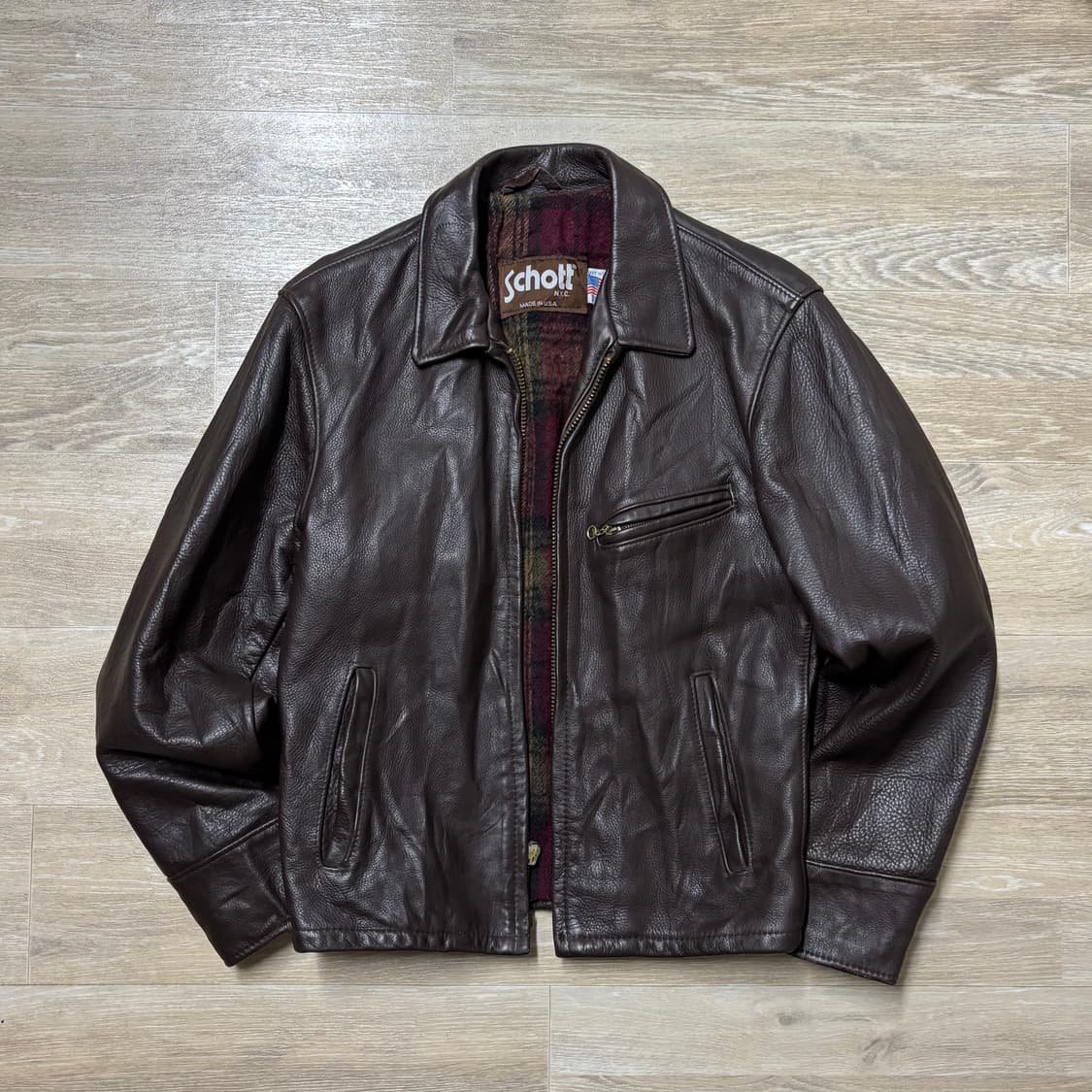 Schott Leather Jacket USA Brown  상품이미지1