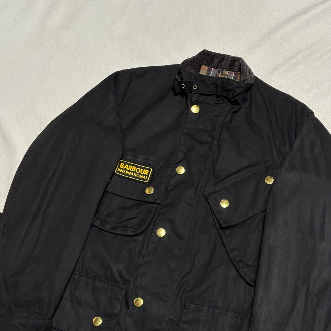 32 새상품 바버 인터내셔널 벨트 왁스 자켓 상품이미지1