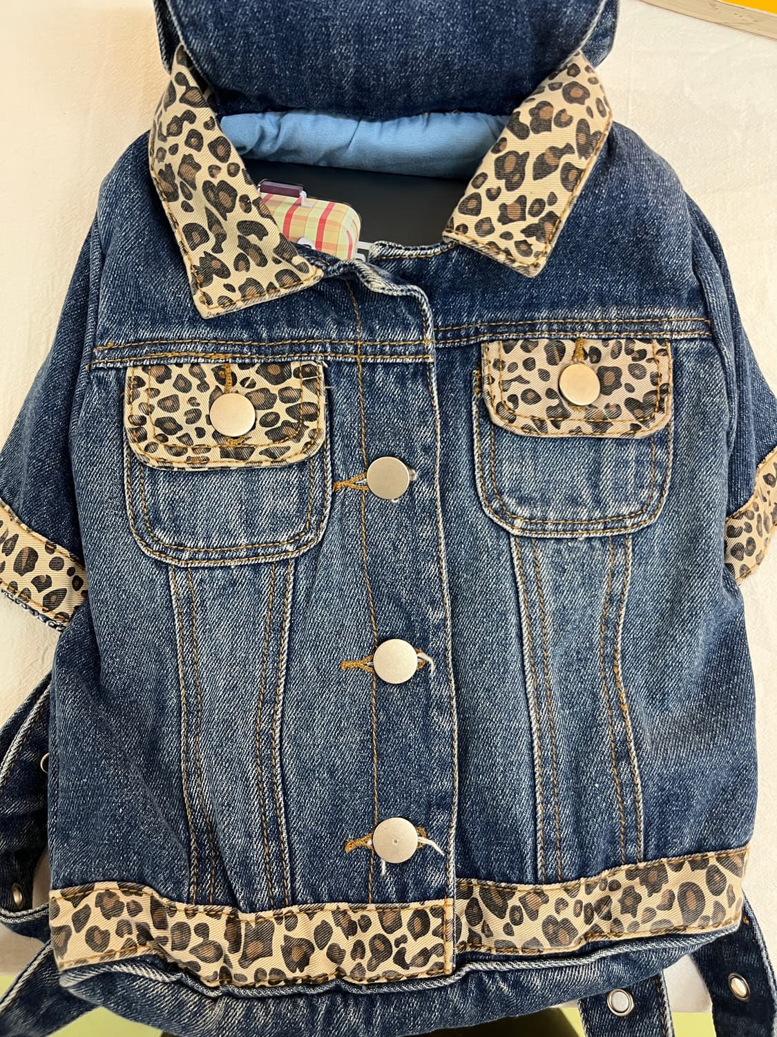 호피 데님 셔츠 모양 백팩 🎒 상품이미지5