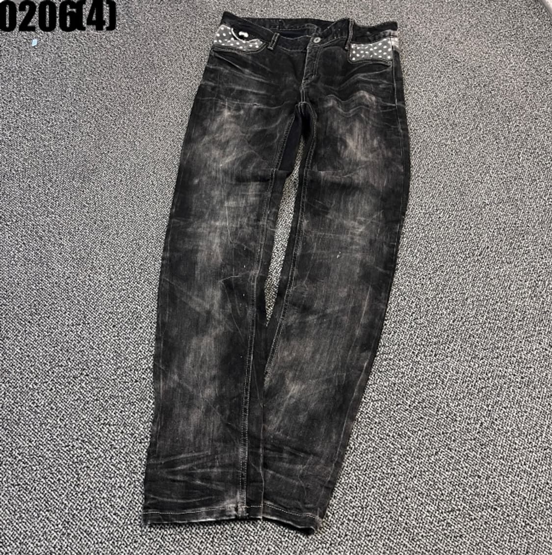 [L] SHOUT 블랙 워싱 데님 팬츠 0206(4) 상품이미지1